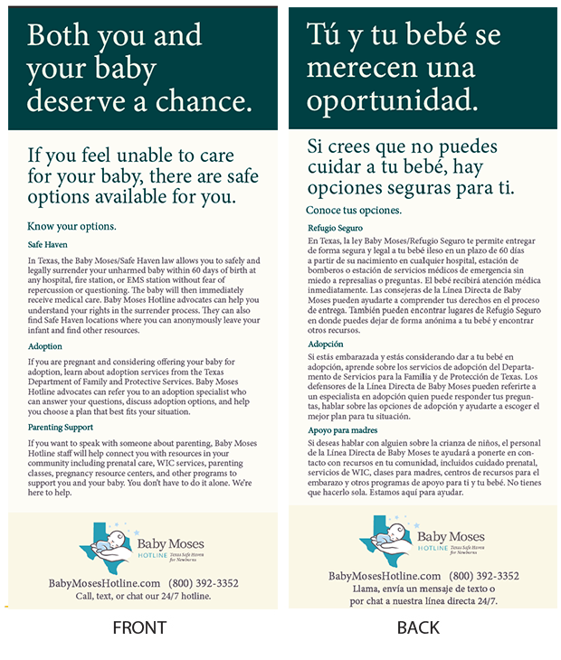 Tip card style A, front in English